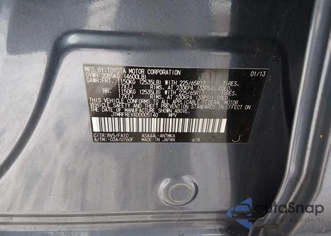 2013 Toyota Rav4 Xle from USA, damaged, VIN JTMRFREVXDD005140